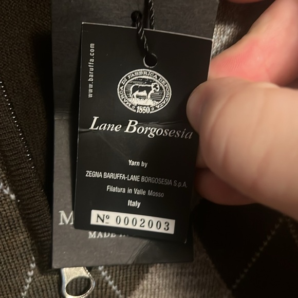 Marco Fiori quarter zip argyle wool sweater - Picture 4 of 7